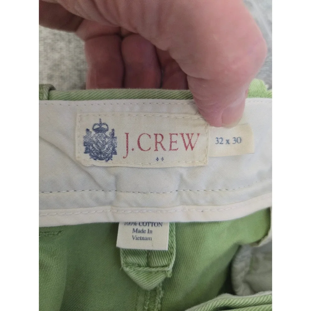 J.Crew Mens 32 Sage Green Cotton Straight Leg Chino Pants Preppy Classic